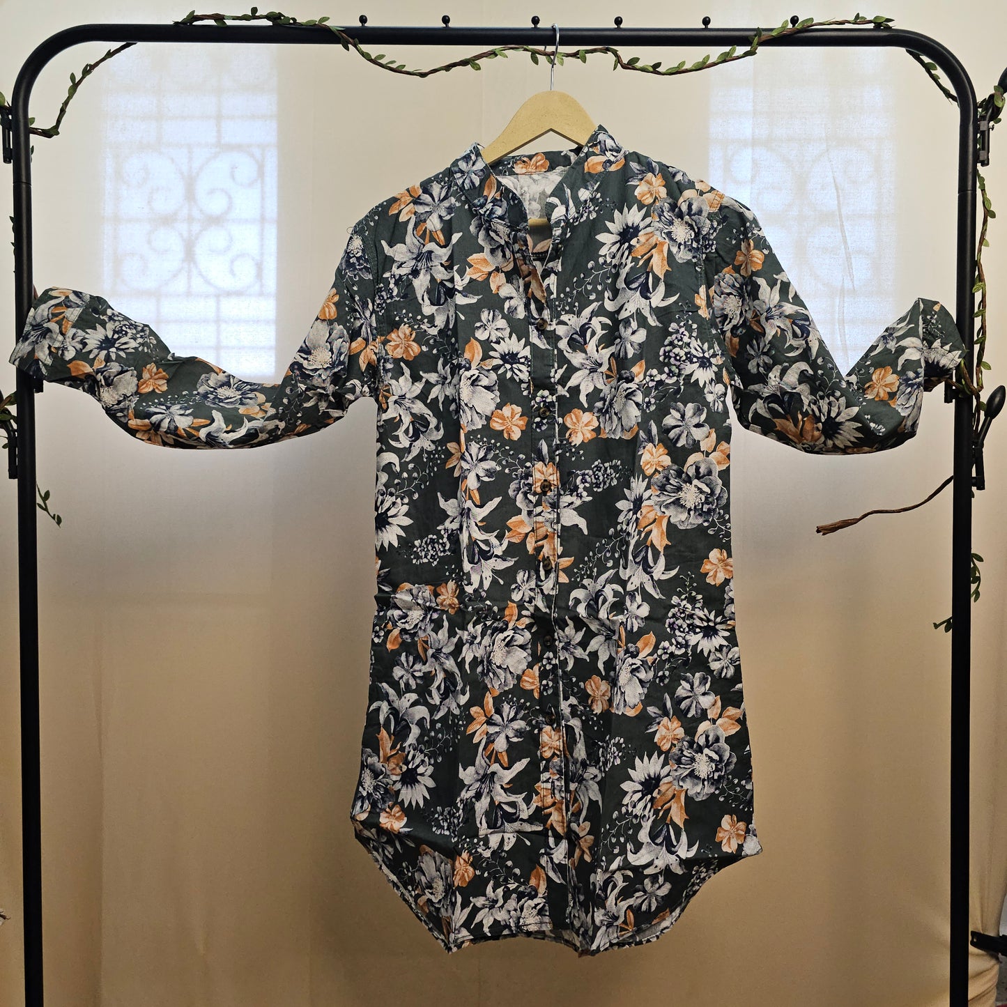 Botanical Bloom Shirt Dress