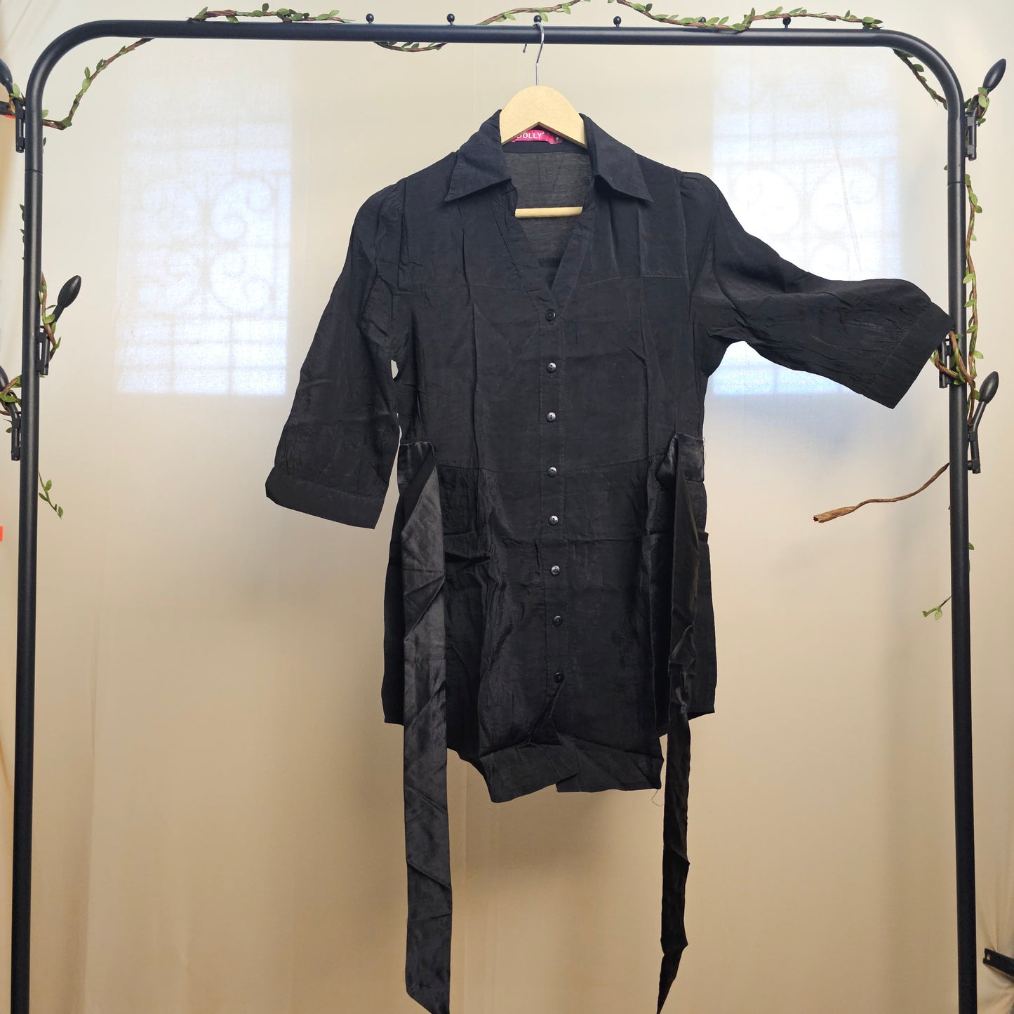 Noir Cinch Shirt Dress