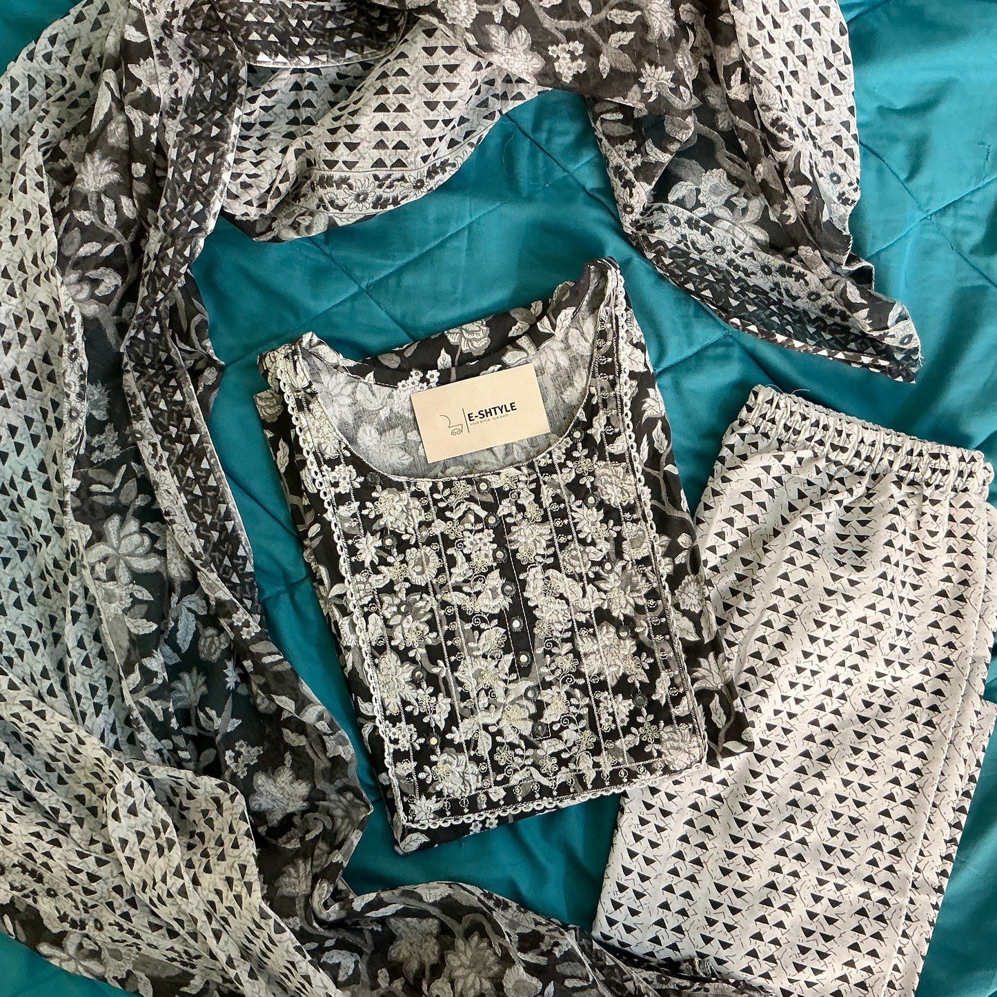 3 pcs women dress with dupatta