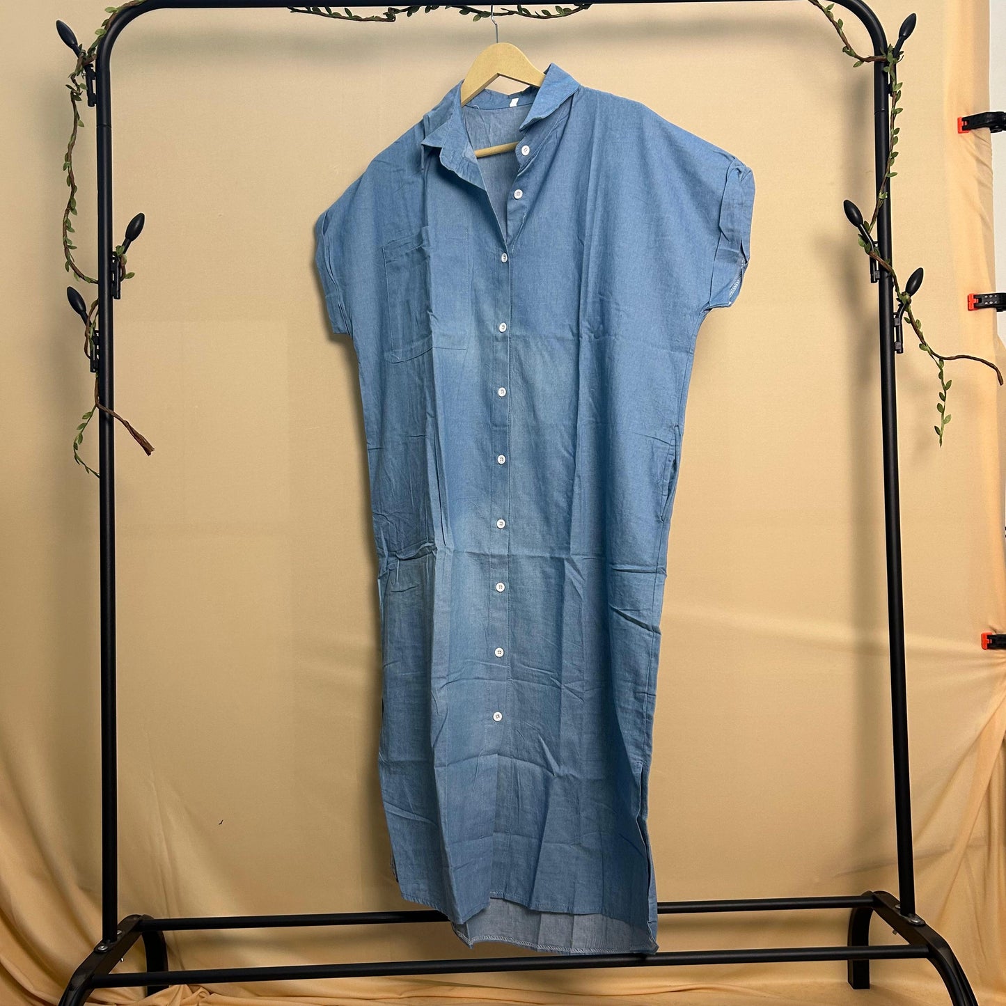 Chambray Breeze Maxi Shirt
