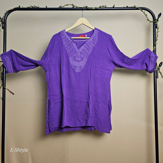 Vibrant Purple Embroidered Top