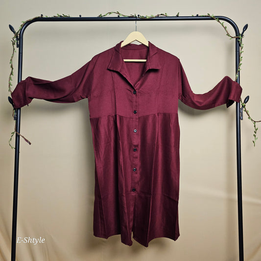 Winewood Button Dress