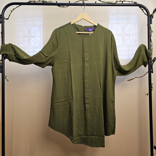 Olive Minimalist Flow Tunic