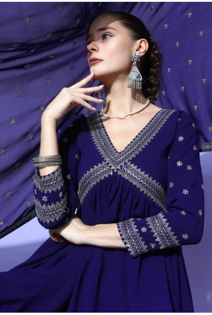 Blue Anarkali