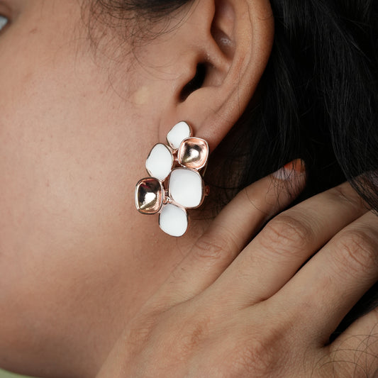 White Flower Earrings