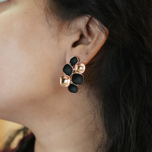 Black Flower Earrings