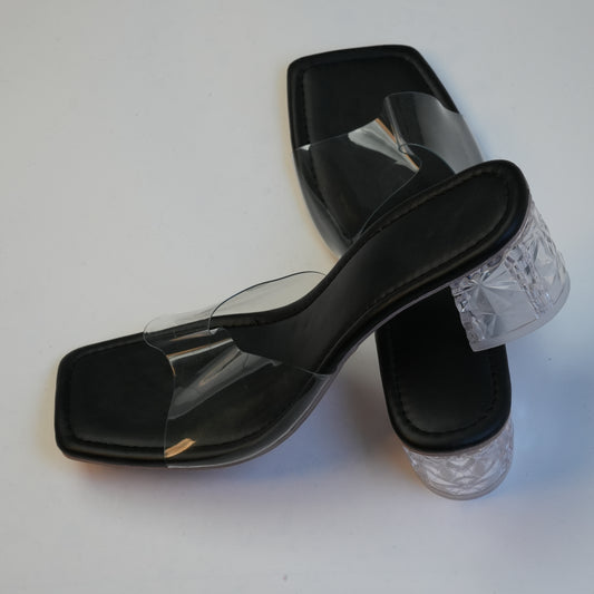 Clear Block Heels